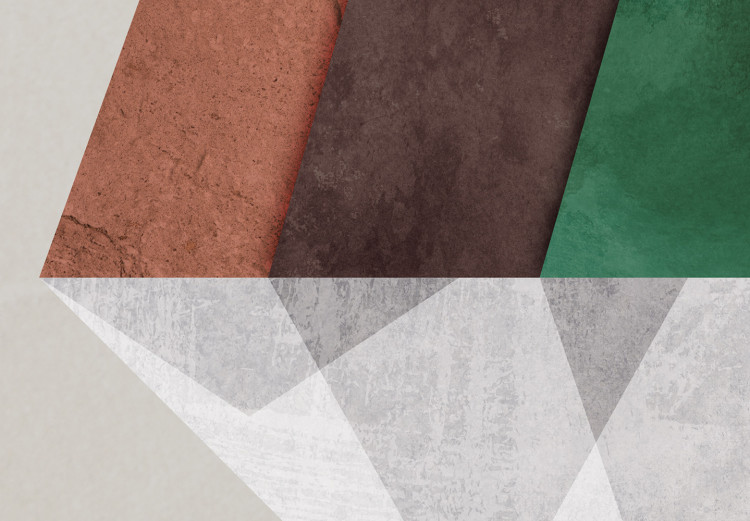 Poster Symmetrical Land - unique geometric abstraction in earth tones 129342 additionalImage 9