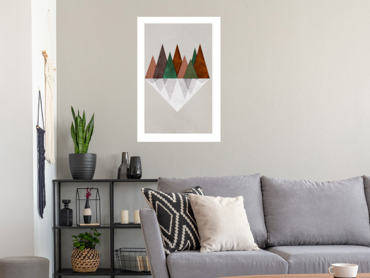 Poster Symmetrical Land - unique geometric abstraction in earth tones 129342 additionalImage 3