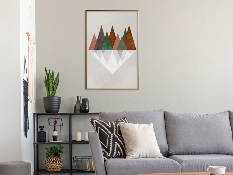 Poster Symmetrical Land - unique geometric abstraction in earth tones 129342 additionalImage 5