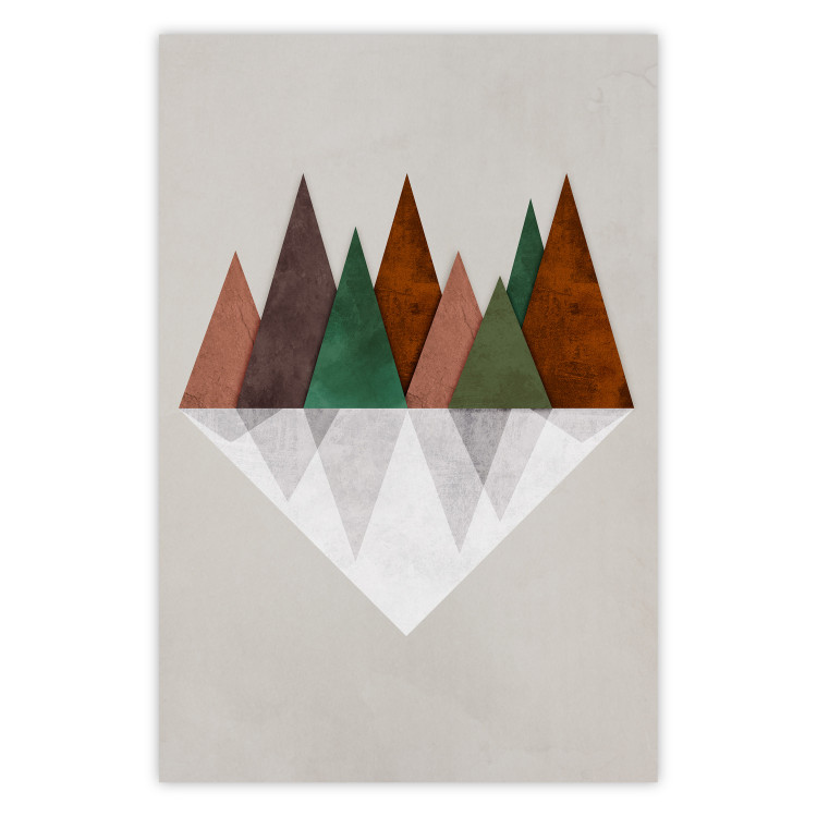 Poster Symmetrical Land - unique geometric abstraction in earth tones 129342
