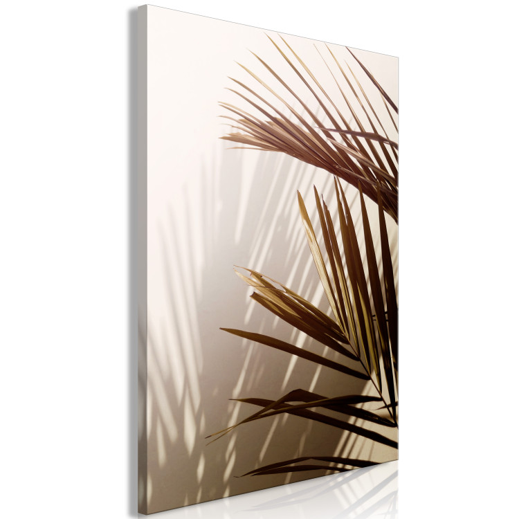 Canvas Art Print Rhythmic Tones (1-part) vertical - landscape of tropical leaves 129442 additionalImage 2