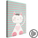 Canvas Print Striped Kitten (1-part) vertical - pastel cat on a striped background 129542 additionalThumb 6