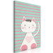 Canvas Print Striped Kitten (1-part) vertical - pastel cat on a striped background 129542 additionalThumb 2