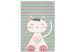 Canvas Print Striped Kitten (1-part) vertical - pastel cat on a striped background 129542