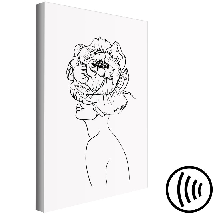 Canvas Art Print Face of Youth (1-piece) Vertical - woman abstraction with flower 130842 additionalImage 6