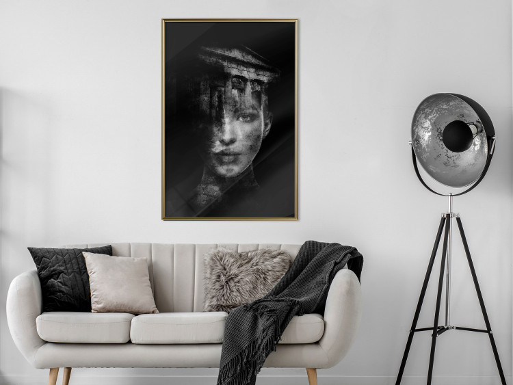 Wall Poster Feminine Architecture - portrait of a female face in an abstract motif 131842 additionalImage 7