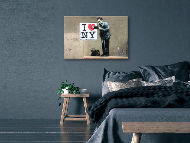 Canvas Art Print Doctor and heart on a wall - street art style graphic with inscription 132442 additionalImage 3