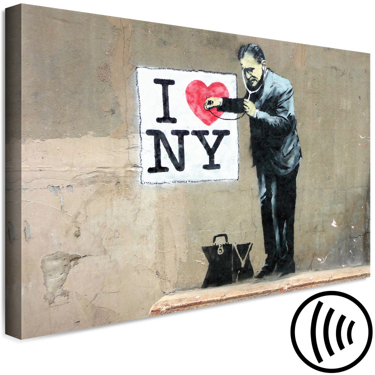 Canvas Art Print Doctor and heart on a wall - street art style graphic with inscription 132442 additionalImage 6