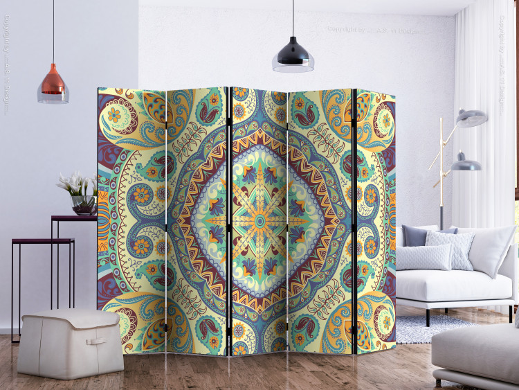 Room Separator Pastel Mosaic II (5-piece) - colorful ethnic pattern with Mandala 132942 additionalImage 2