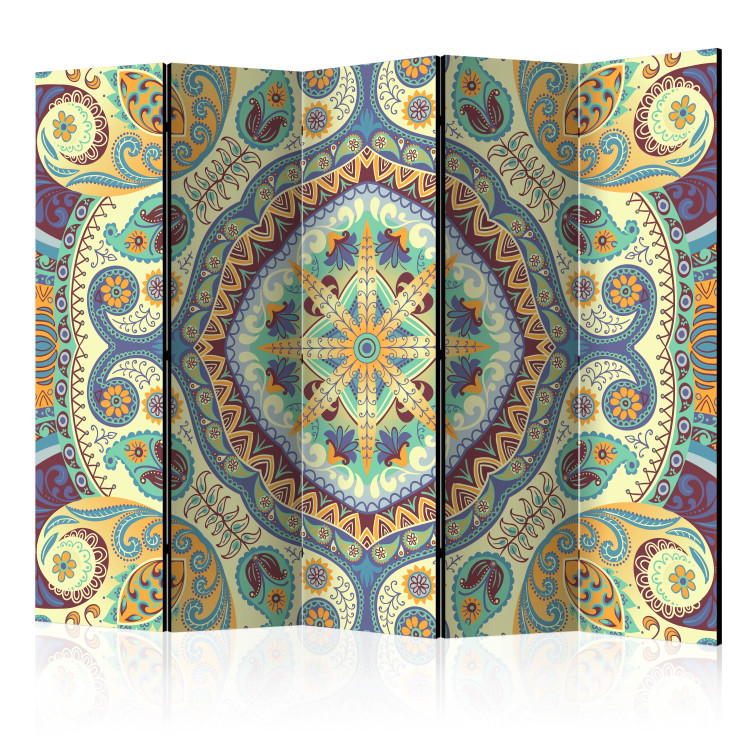 Room Separator Pastel Mosaic II (5-piece) - colorful ethnic pattern with Mandala 132942
