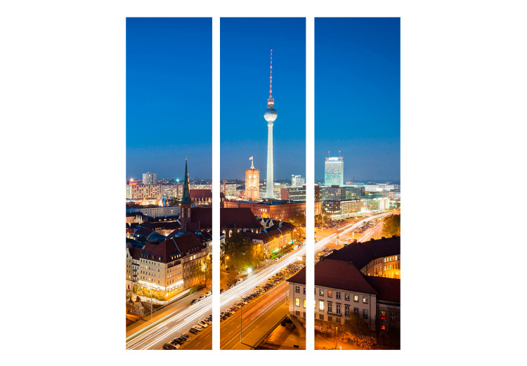 Room Divider Berlin by Night (3-piece) - city panorama against the backdrop of the night sky 133042 additionalImage 3