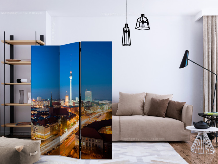 Room Divider Berlin by Night (3-piece) - city panorama against the backdrop of the night sky 133042 additionalImage 4