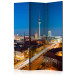 Room Divider Berlin by Night (3-piece) - city panorama against the backdrop of the night sky 133042