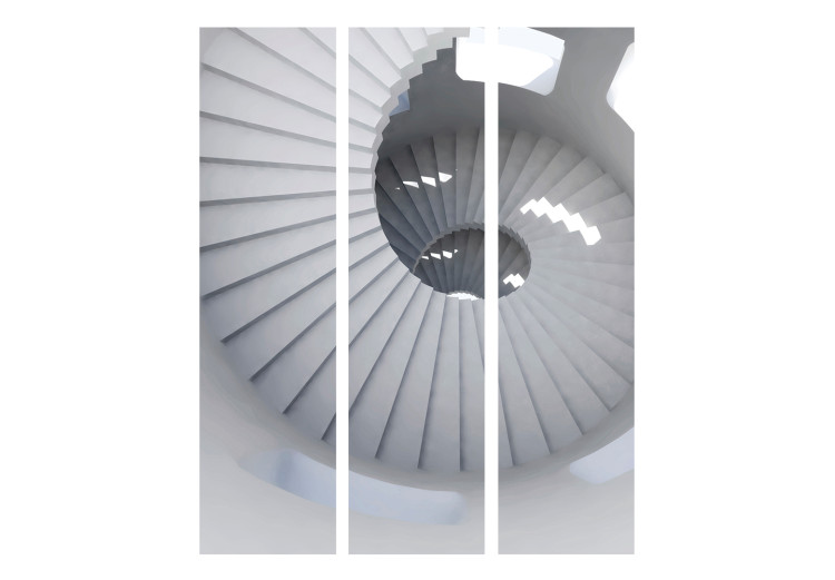 Room Divider Screen Spiral Stairs (3-piece) - architectural spiral amidst white 133142 additionalImage 3