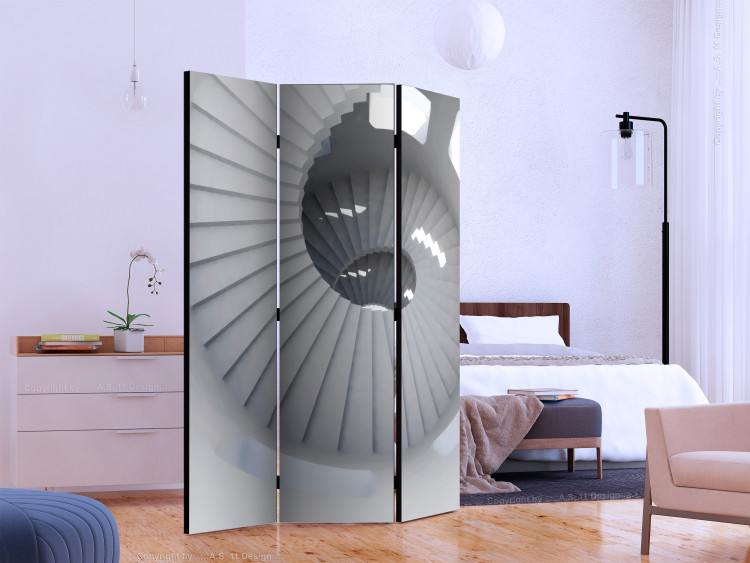 Room Divider Screen Spiral Stairs (3-piece) - architectural spiral amidst white 133142 additionalImage 2