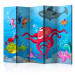 Room Divider Octopus and Shark II (5-piece) - colorful seascape 133442