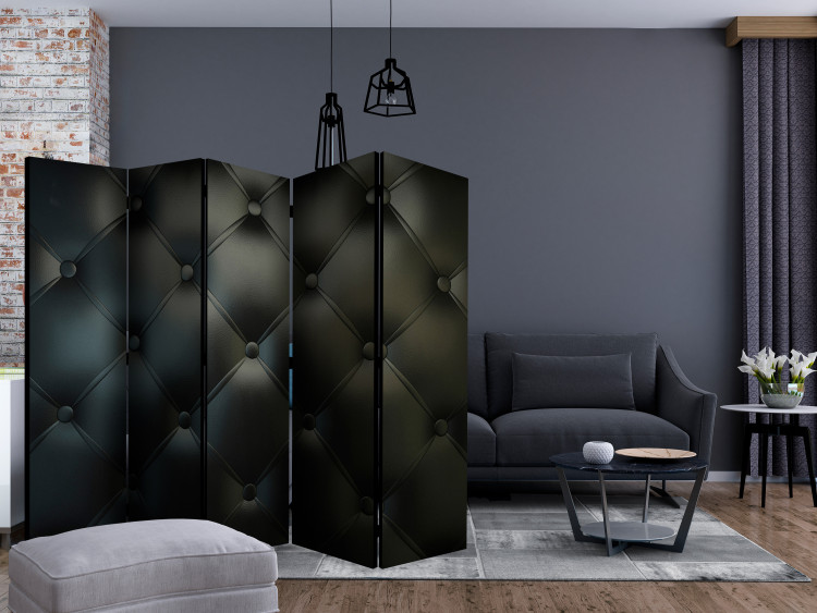 Room Divider Distinguished Elegance II (5-piece) - background in black quilted pattern 133542 additionalImage 4