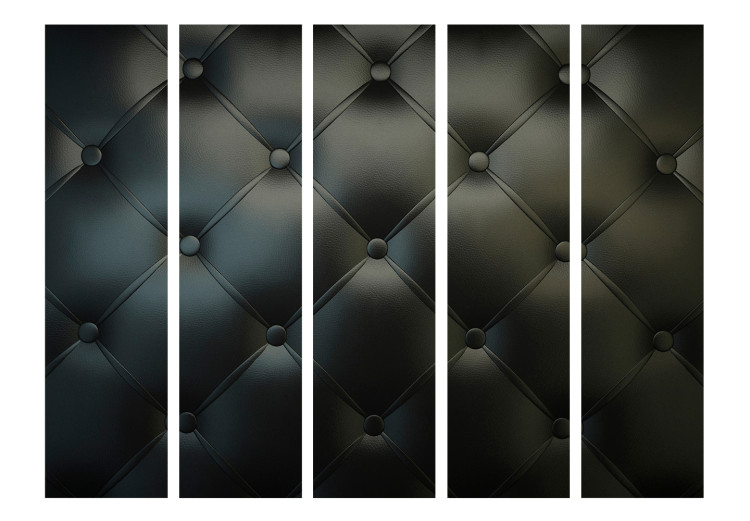 Room Divider Distinguished Elegance II (5-piece) - background in black quilted pattern 133542 additionalImage 3