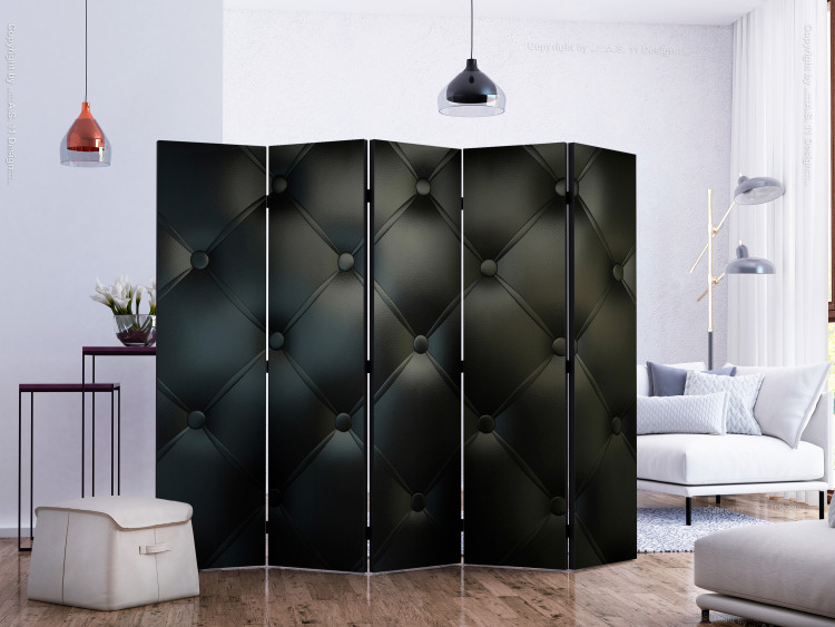 Room Divider Distinguished Elegance II (5-piece) - background in black quilted pattern 133542 additionalImage 2