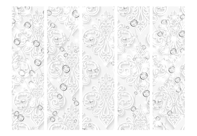 Room Separator Diamond Ornaments II - romantic white wall with ornaments 133742 additionalImage 3