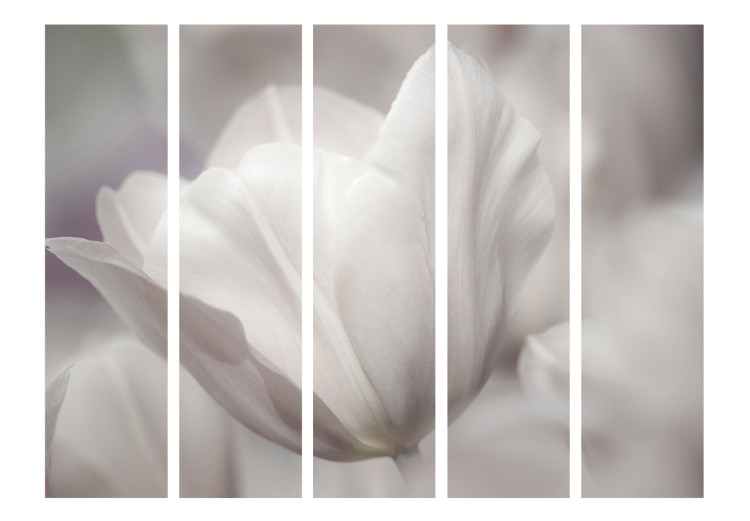 Folding Screen Tulip - Black and White Photo II - tulip flower in faded colors 134042 additionalImage 3
