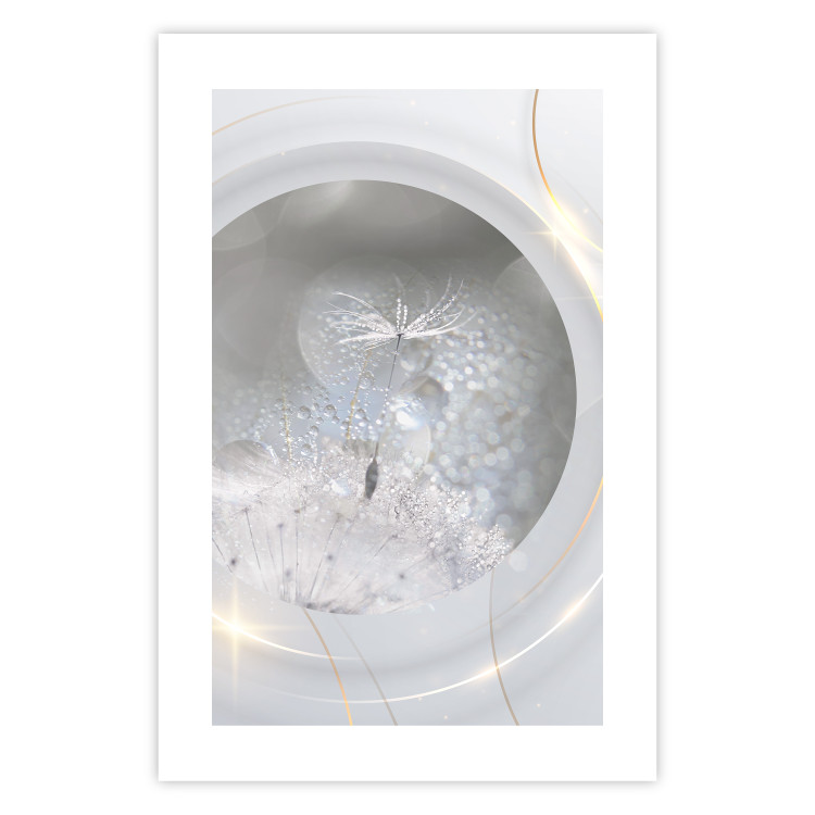 Wall Poster Purification - dandelion flowers and golden details in abstract style 134442 additionalImage 25