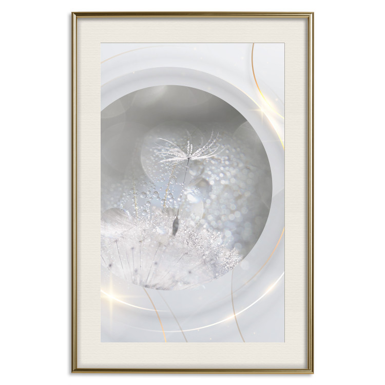 Wall Poster Purification - dandelion flowers and golden details in abstract style 134442 additionalImage 20