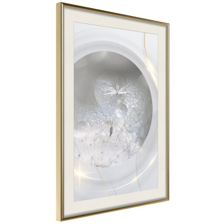 Wall Poster Purification - dandelion flowers and golden details in abstract style 134442 additionalImage 3