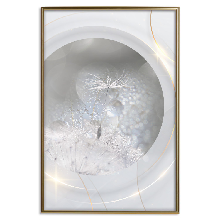 Wall Poster Purification - dandelion flowers and golden details in abstract style 134442 additionalImage 17