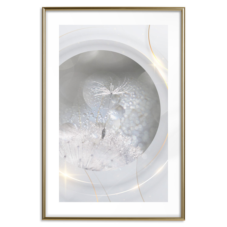 Wall Poster Purification - dandelion flowers and golden details in abstract style 134442 additionalImage 14