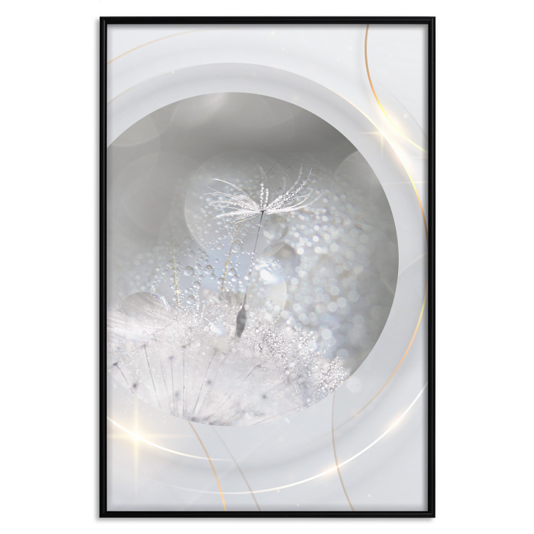 Wall Poster Purification - dandelion flowers and golden details in abstract style 134442 additionalImage 18