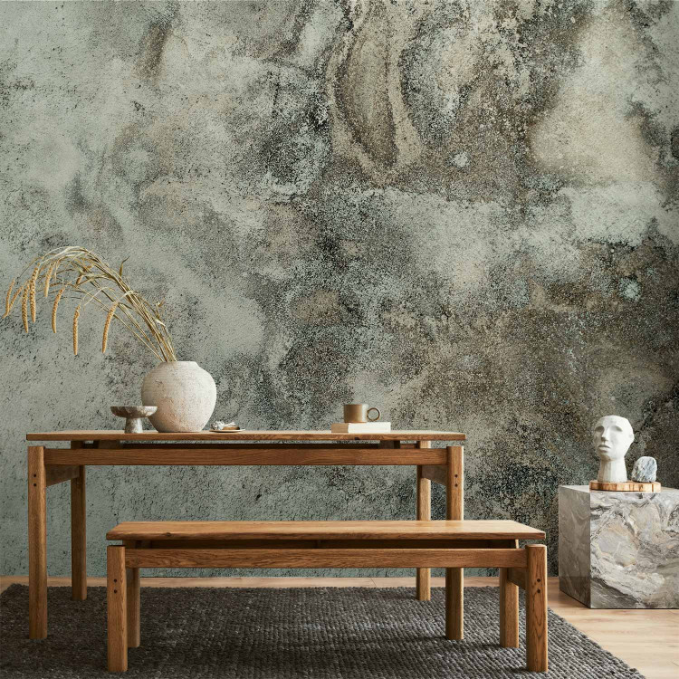 Wall Mural Scandi boho background - composition with pattern in spots in grey tones 135342 additionalImage 6
