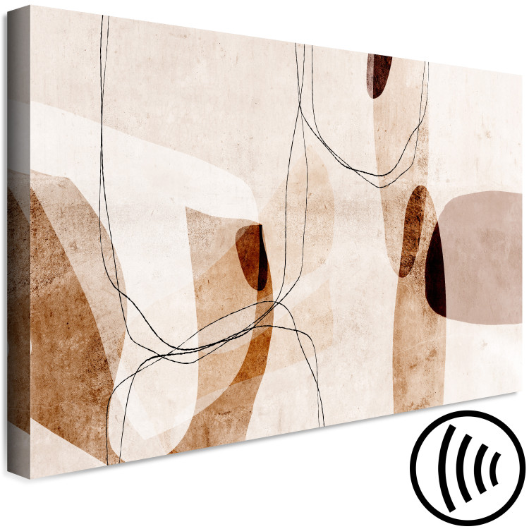 Canvas Abstraction Convection (1-piece) Vertical - modern beige patterns 135542 additionalImage 6