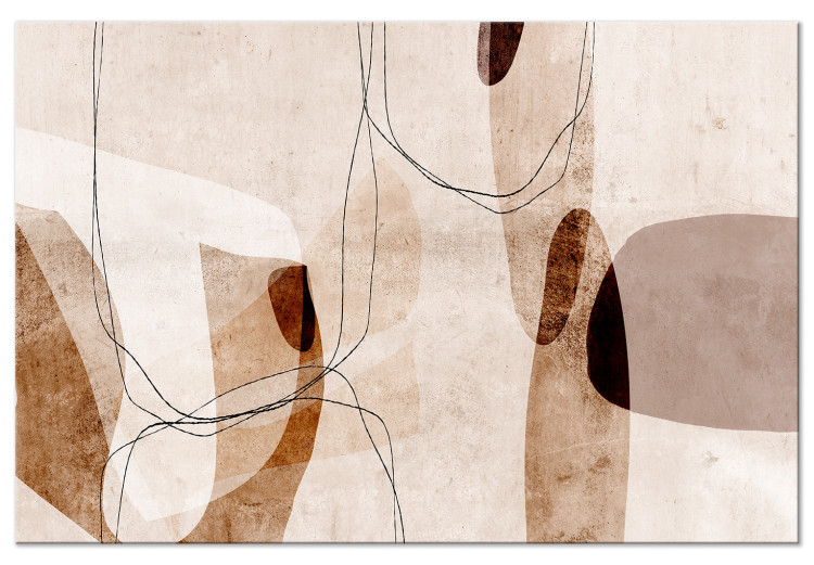 Canvas Abstraction Convection (1-piece) Vertical - modern beige patterns 135542