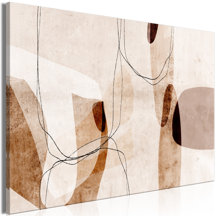 Canvas Abstraction Convection (1-piece) Vertical - modern beige patterns 135542 additionalImage 2