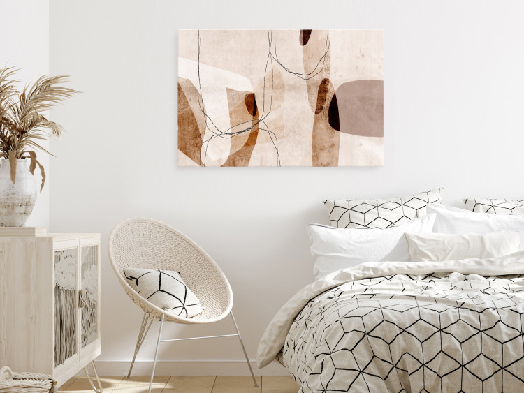 Canvas Abstraction Convection (1-piece) Vertical - modern beige patterns 135542 additionalImage 3
