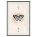 Wall Poster Butterfly's Secret - black and white insect against pink and golden sun 136542 additionalThumb 4