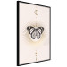 Wall Poster Butterfly's Secret - black and white insect against pink and golden sun 136542 additionalThumb 17