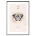 Wall Poster Butterfly's Secret - black and white insect against pink and golden sun 136542 additionalThumb 3