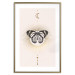 Wall Poster Butterfly's Secret - black and white insect against pink and golden sun 136542 additionalThumb 3