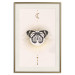 Wall Poster Butterfly's Secret - black and white insect against pink and golden sun 136542 additionalThumb 2
