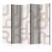 Room Divider Path of Abstraction II (5-piece) - Beige shapes on a light background 137242