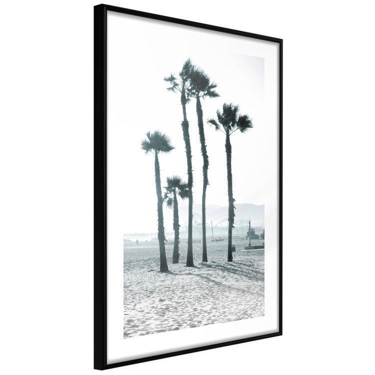 Poster Palms in the Wind - beach landscape with large palms on a light background 137842 additionalImage 4