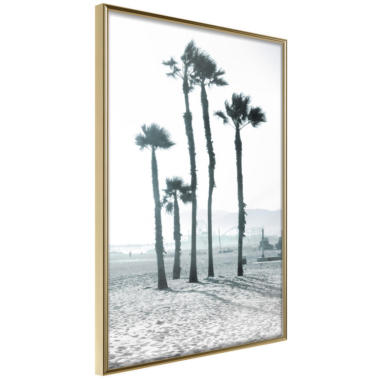 Poster Palms in the Wind - beach landscape with large palms on a light background 137842 additionalImage 8
