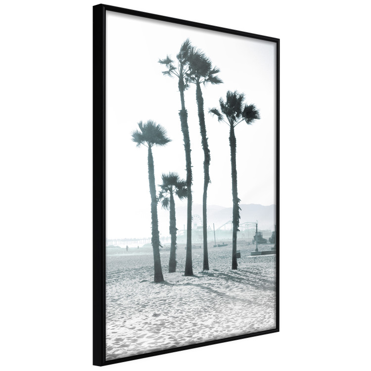 Poster Palms in the Wind - beach landscape with large palms on a light background 137842 additionalImage 3