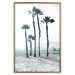 Poster Palms in the Wind - beach landscape with large palms on a light background 137842 additionalThumb 11