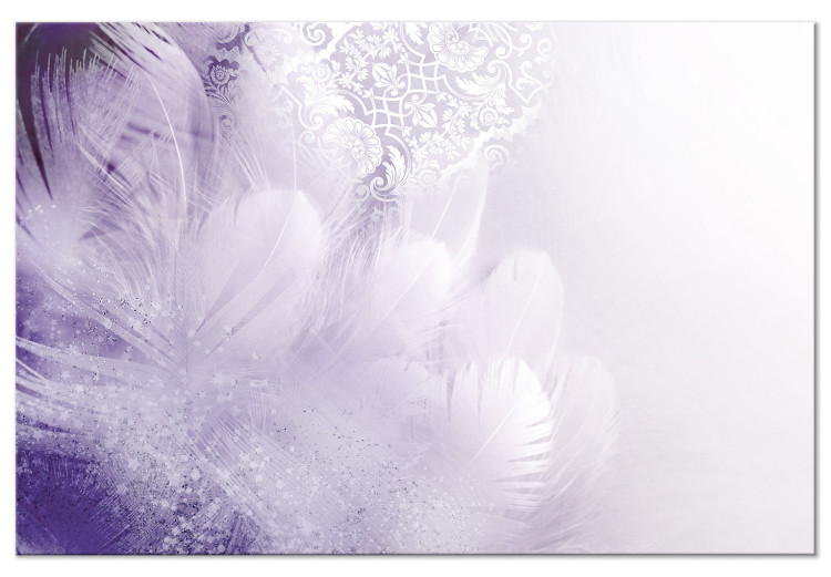 Canvas Feathers (1-piece) Wide - second variant - abstraction in purple 138242