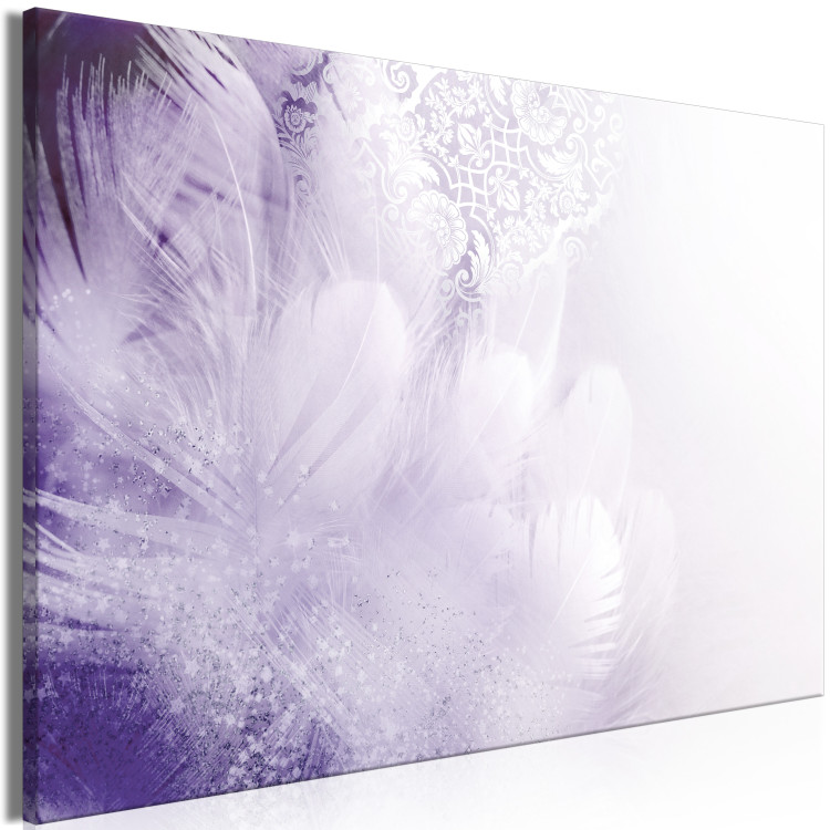 Canvas Feathers (1-piece) Wide - second variant - abstraction in purple 138242 additionalImage 2