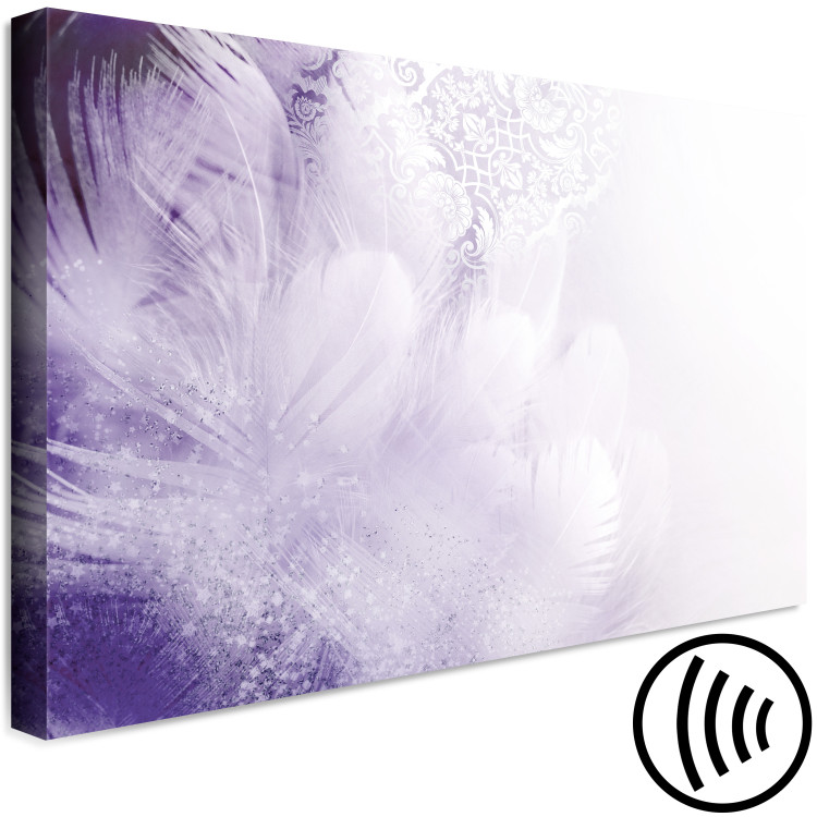 Canvas Feathers (1-piece) Wide - second variant - abstraction in purple 138242 additionalImage 6