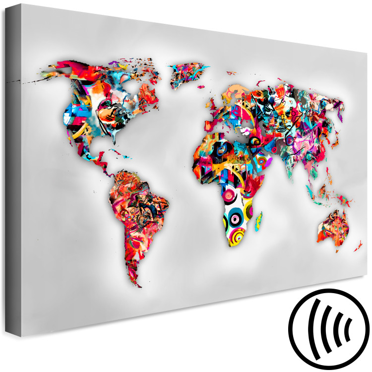 Canvas Print Colors of the World (1-piece) Wide - world map with colorful abstraction 138842 additionalImage 6